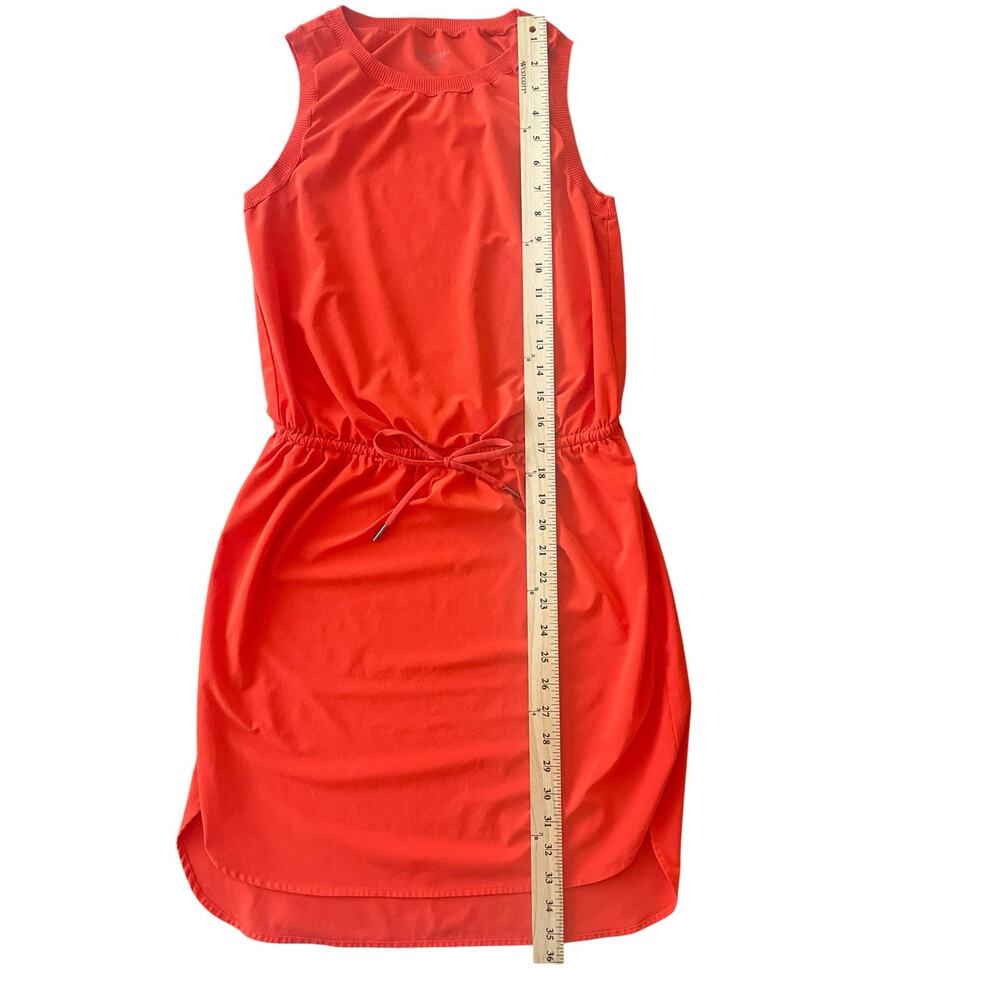 Athleta Vibrant Orange Sleeveless High-Neck Tie-Waist Athleisure Dress XS - Picture 5 of 7
